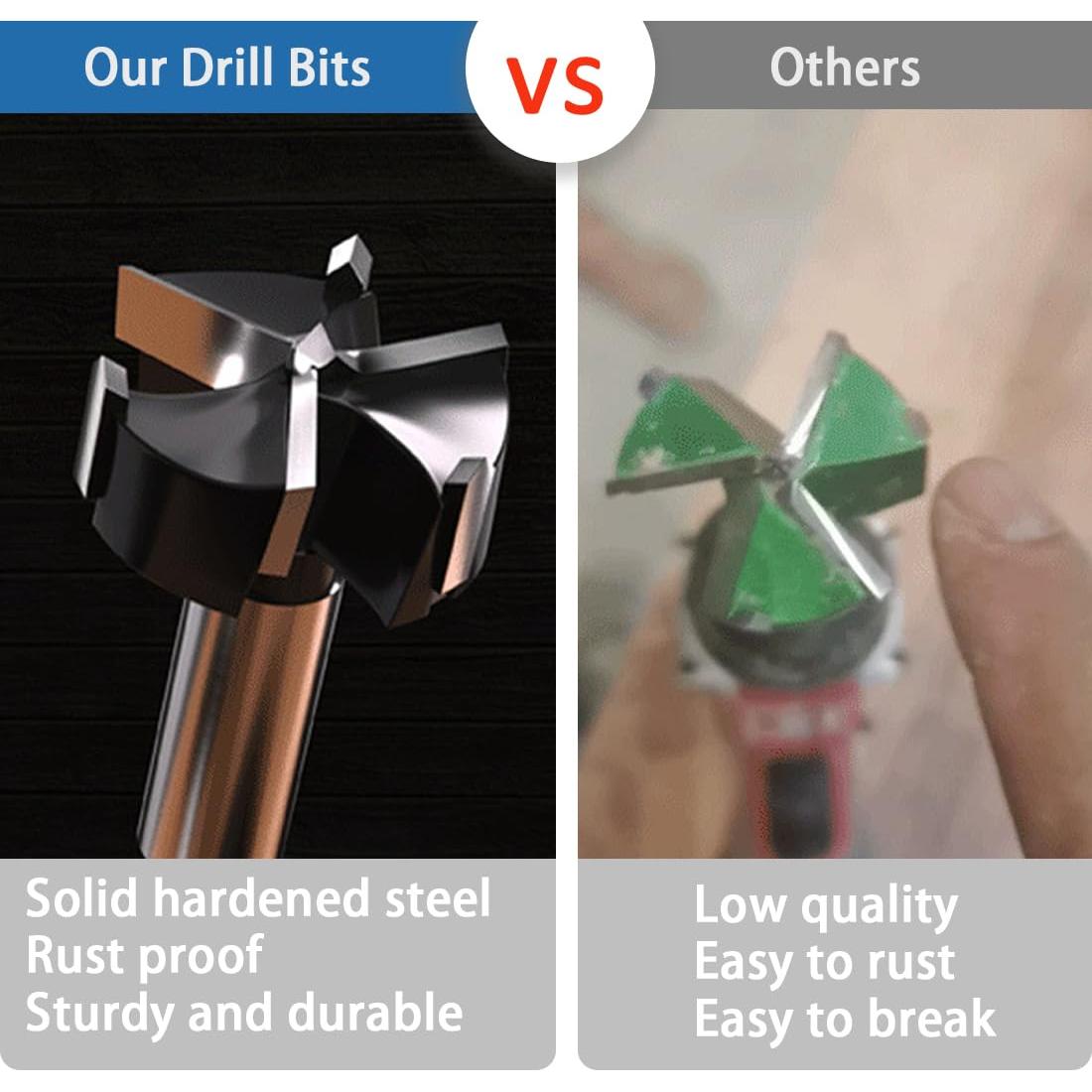 Juego de 10 Brocas Forstner BeQell para Madera Dura 16-55mm