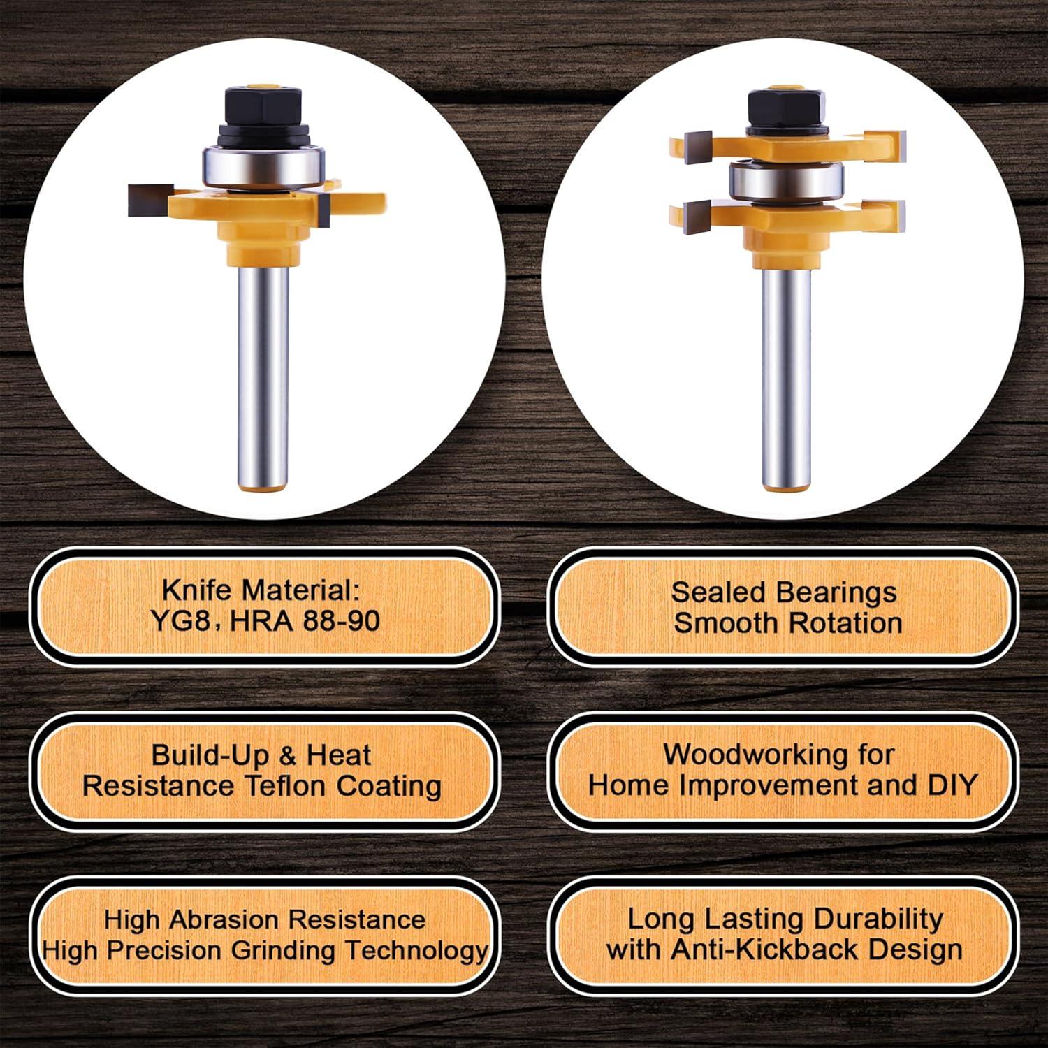Juego de Brocas de Encastre y Ranura 2 Piezas LU&MN