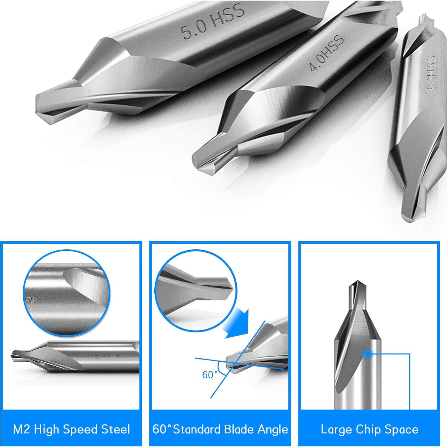 Juego de 7 Brocas Centrales M2 1.0 a 5.0mm con Estuche