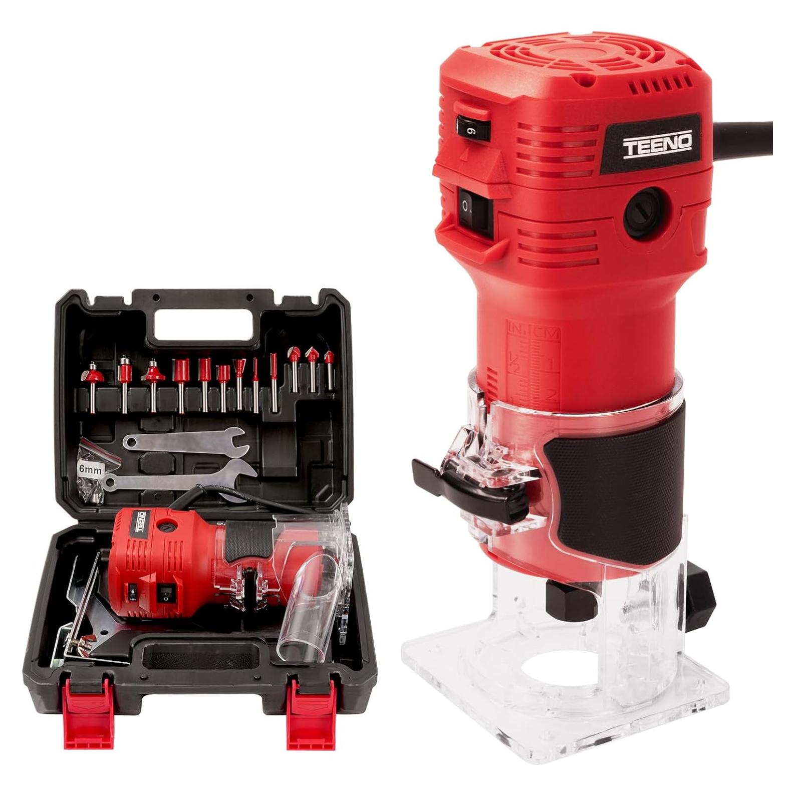 Fresadora de Madera TEENO 650W 6 Velocidades con Accesorios