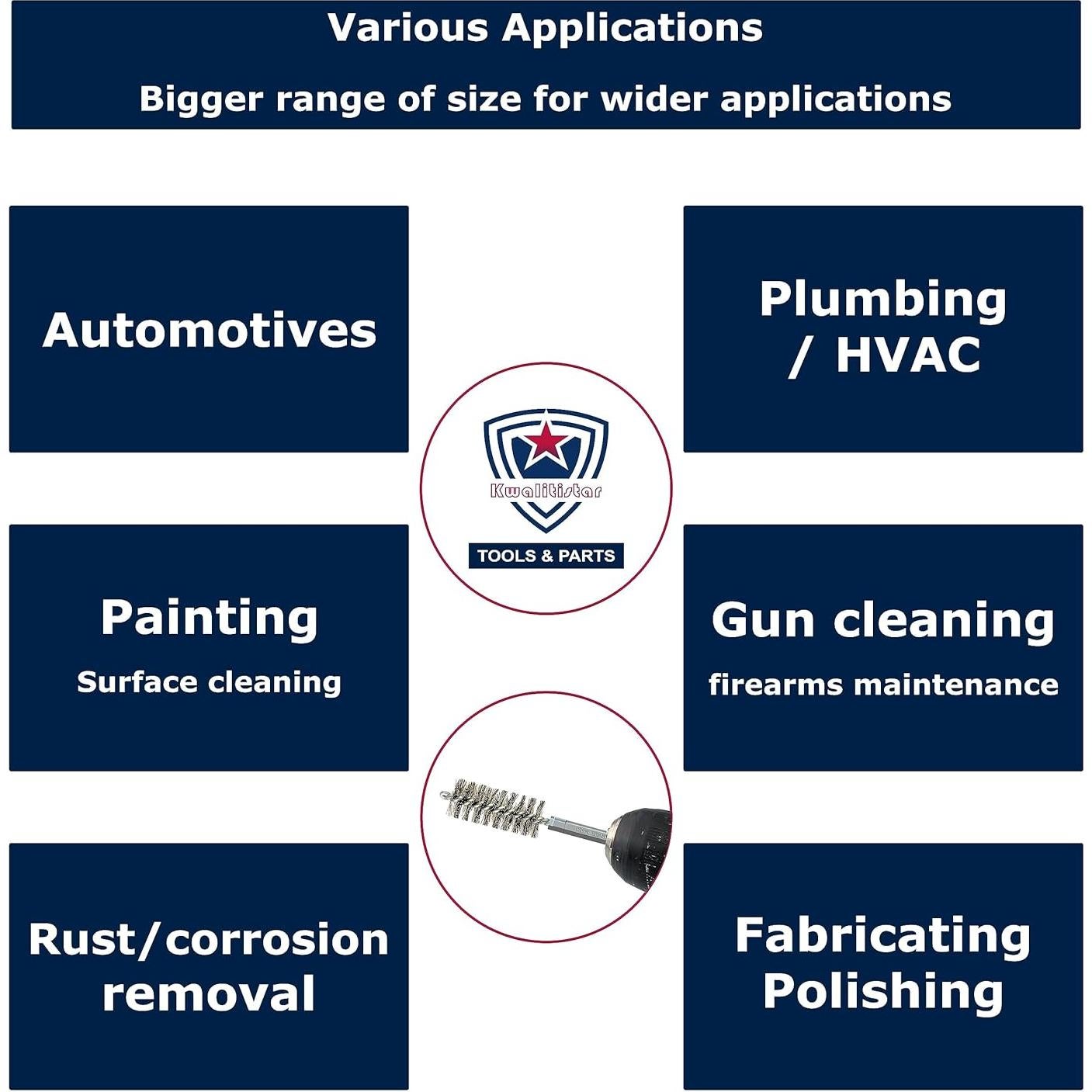 Juego de cepillos de perforación Kwalitistar 8 tamaños acero inoxidable