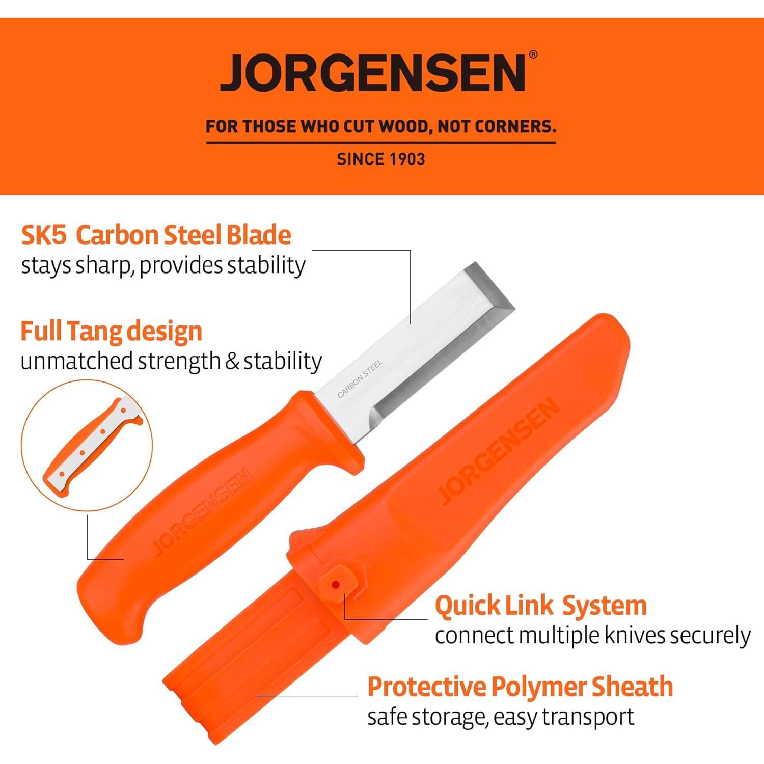 Cuchillo de Cincel Jorgensen 70451AE con Funda, Acero SK5