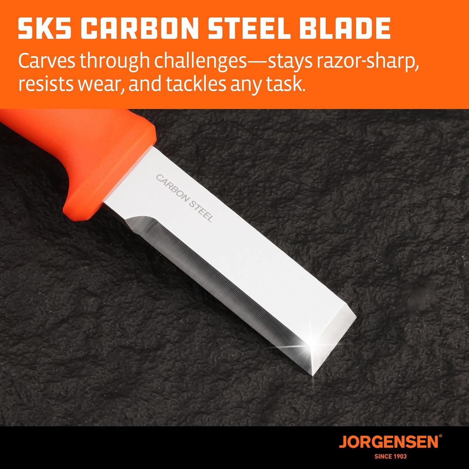 Cuchillo de Cincel Jorgensen 70451AE con Funda, Acero SK5