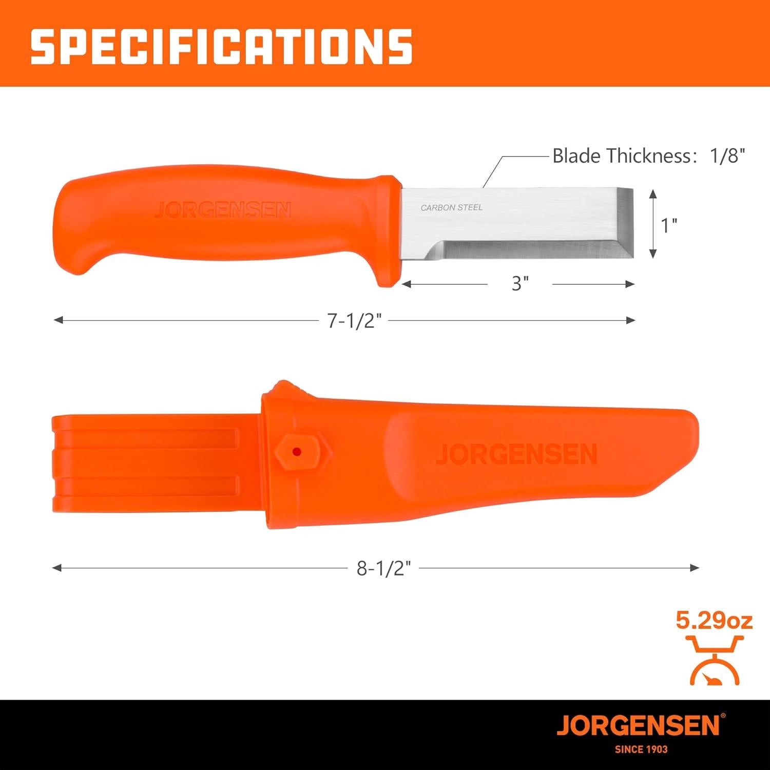 Cuchillo de Cincel Jorgensen 70451AE con Funda, Acero SK5