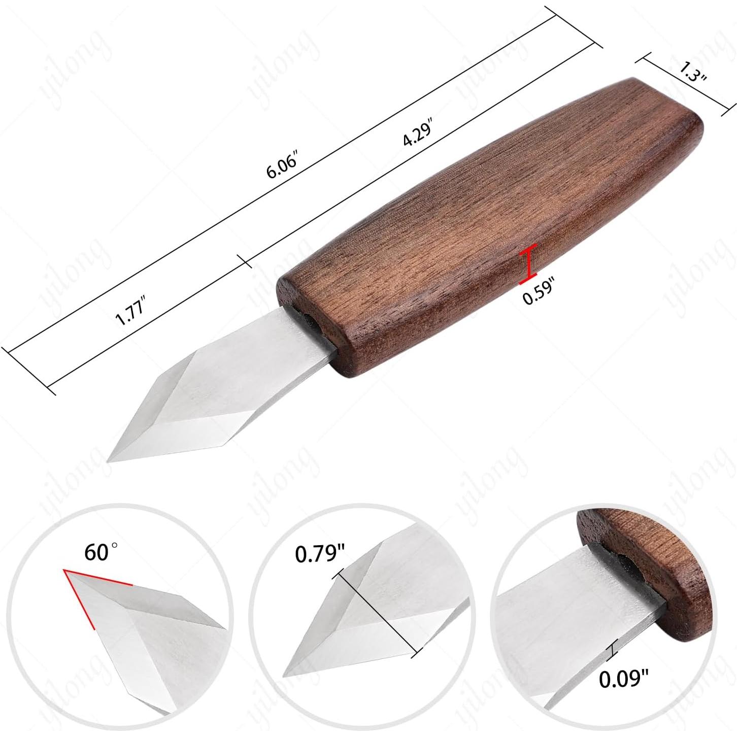 Cuchillo de Marcado Malomke 15.4 cm Doble Bisel Madera