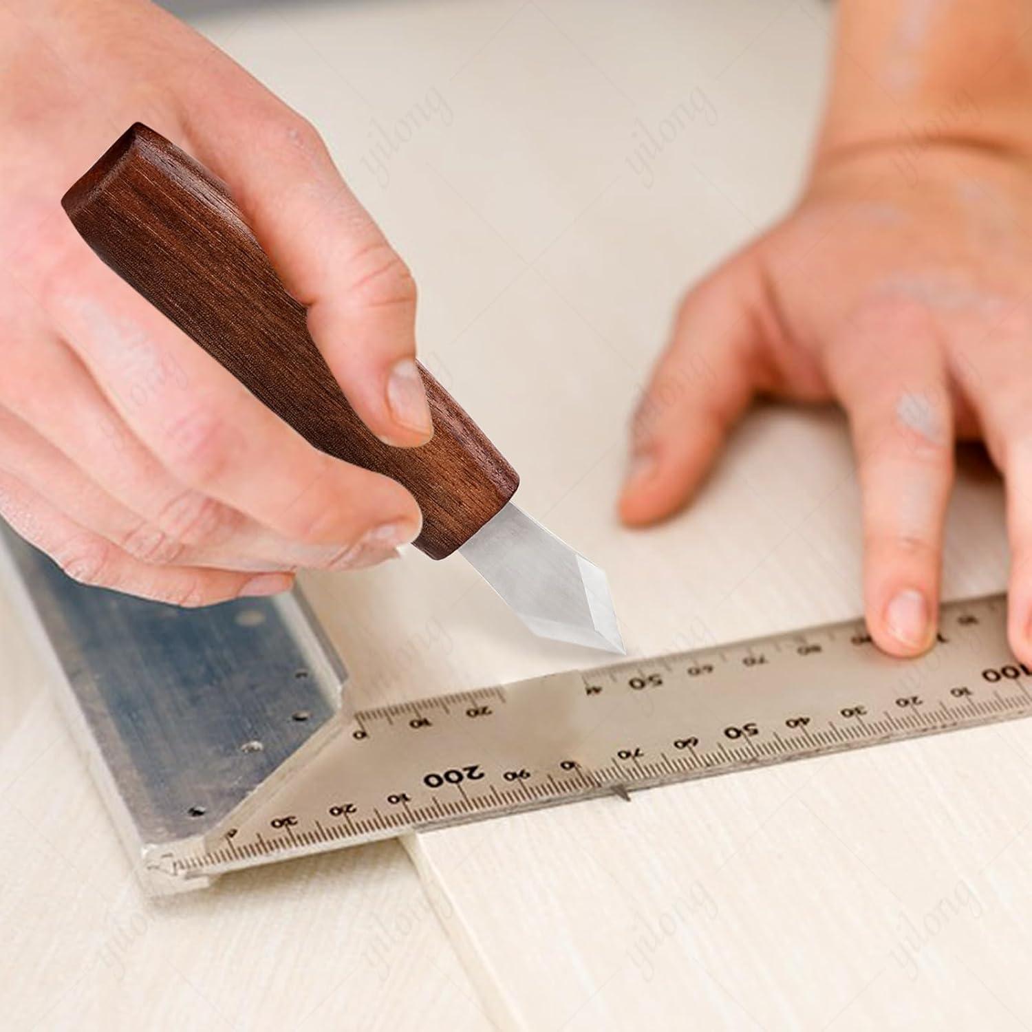 Cuchillo de Marcado Malomke 15.4 cm Doble Bisel Madera