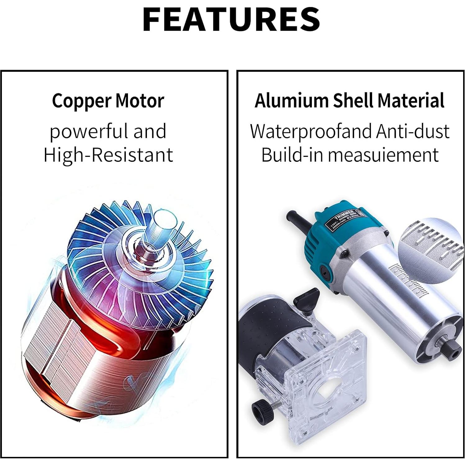 Fresadora de Madera AKYPACH 800W 30000RPM Azul