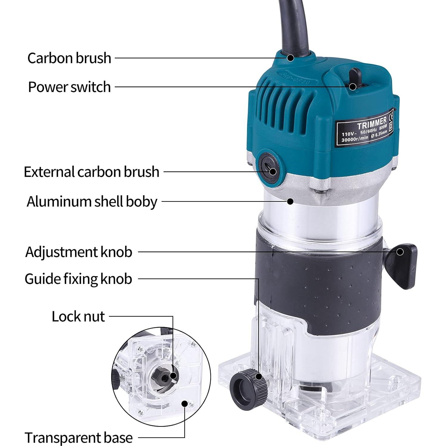 Fresadora de Madera AKYPACH 800W 30000RPM Azul