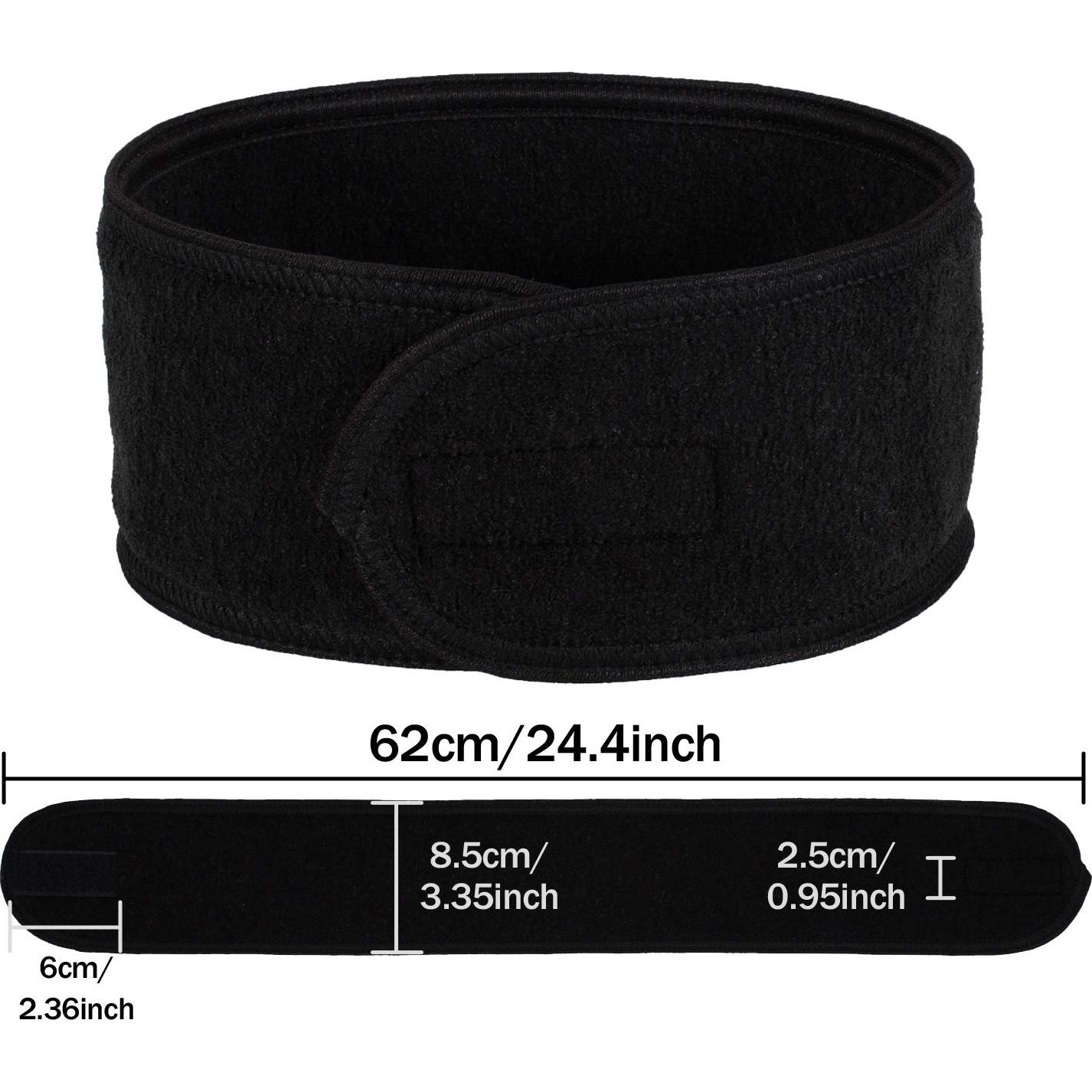 Cinta de Spa Whaline 4 Piezas Toalla Elástica Negra 62x8.5cm