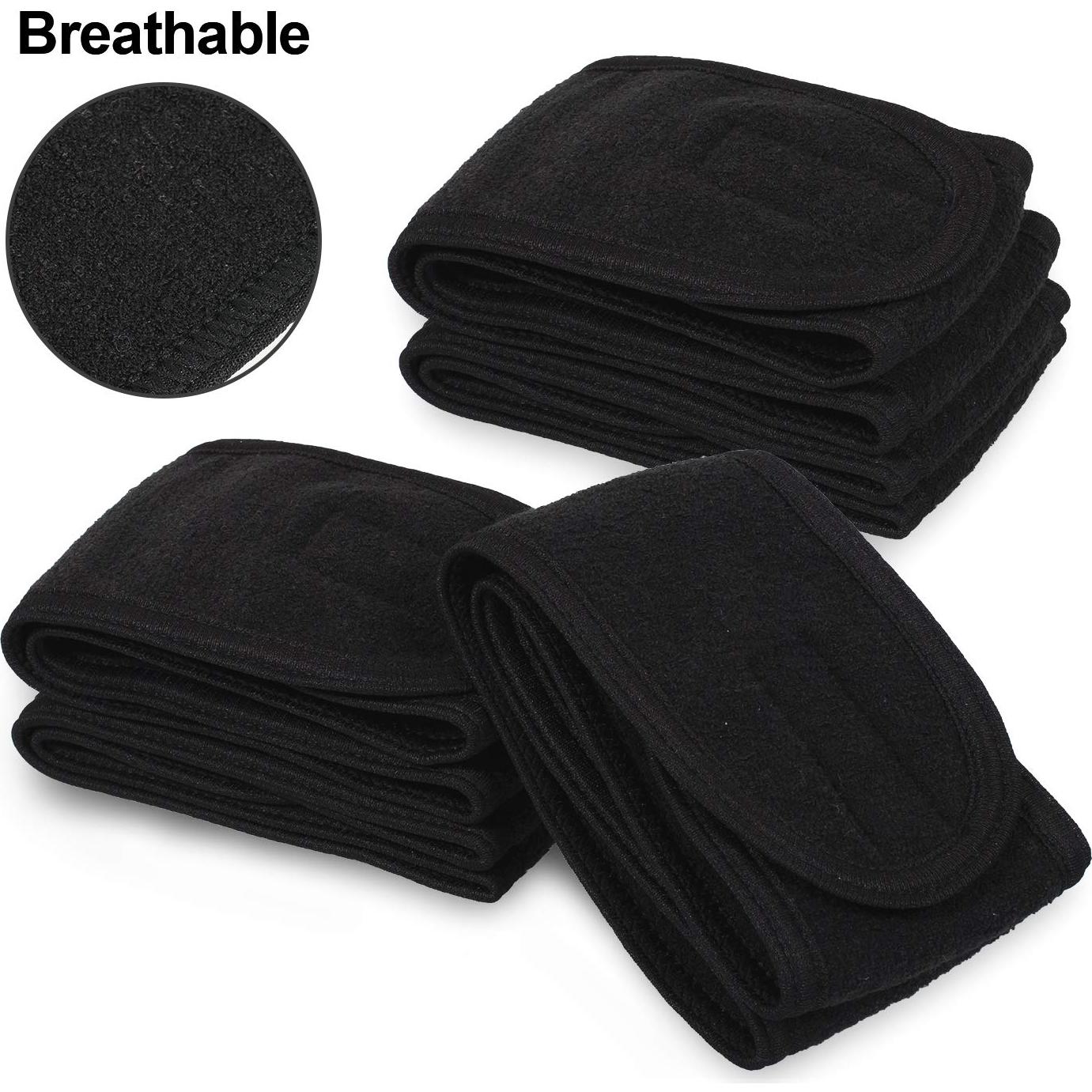 Cinta de Spa Whaline 4 Piezas Toalla Elástica Negra 62x8.5cm