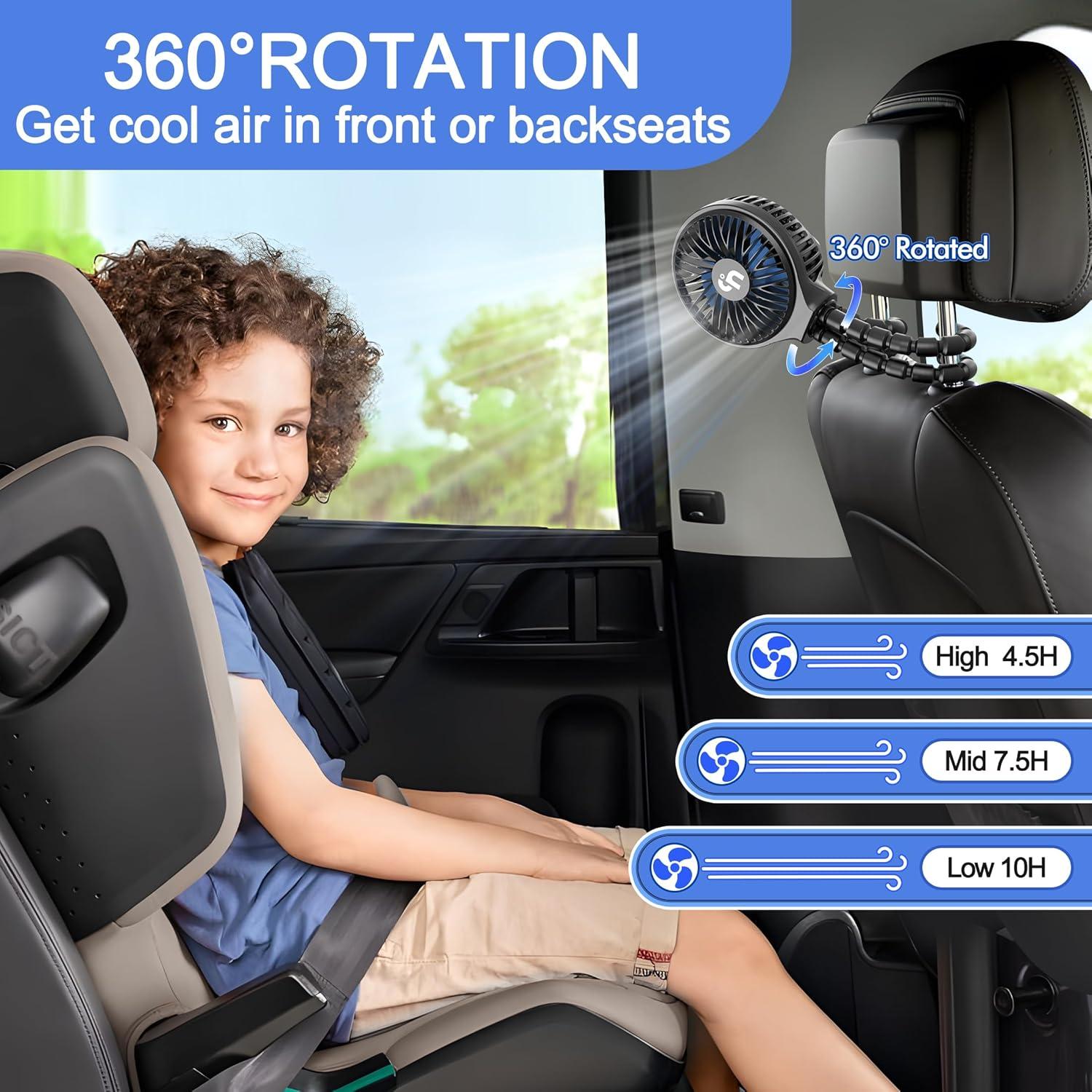 Ventilador Portátil WEGA SF01 Recargable 3 Velocidades Negro