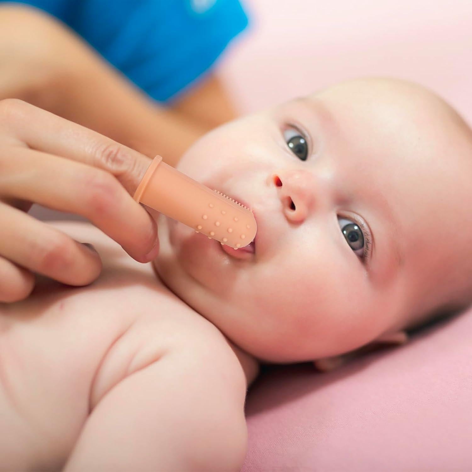 Cepillo de Dientes para Bebé Topgomes con Estuche - Silicona Grado Alimenticio, Paquete de 2