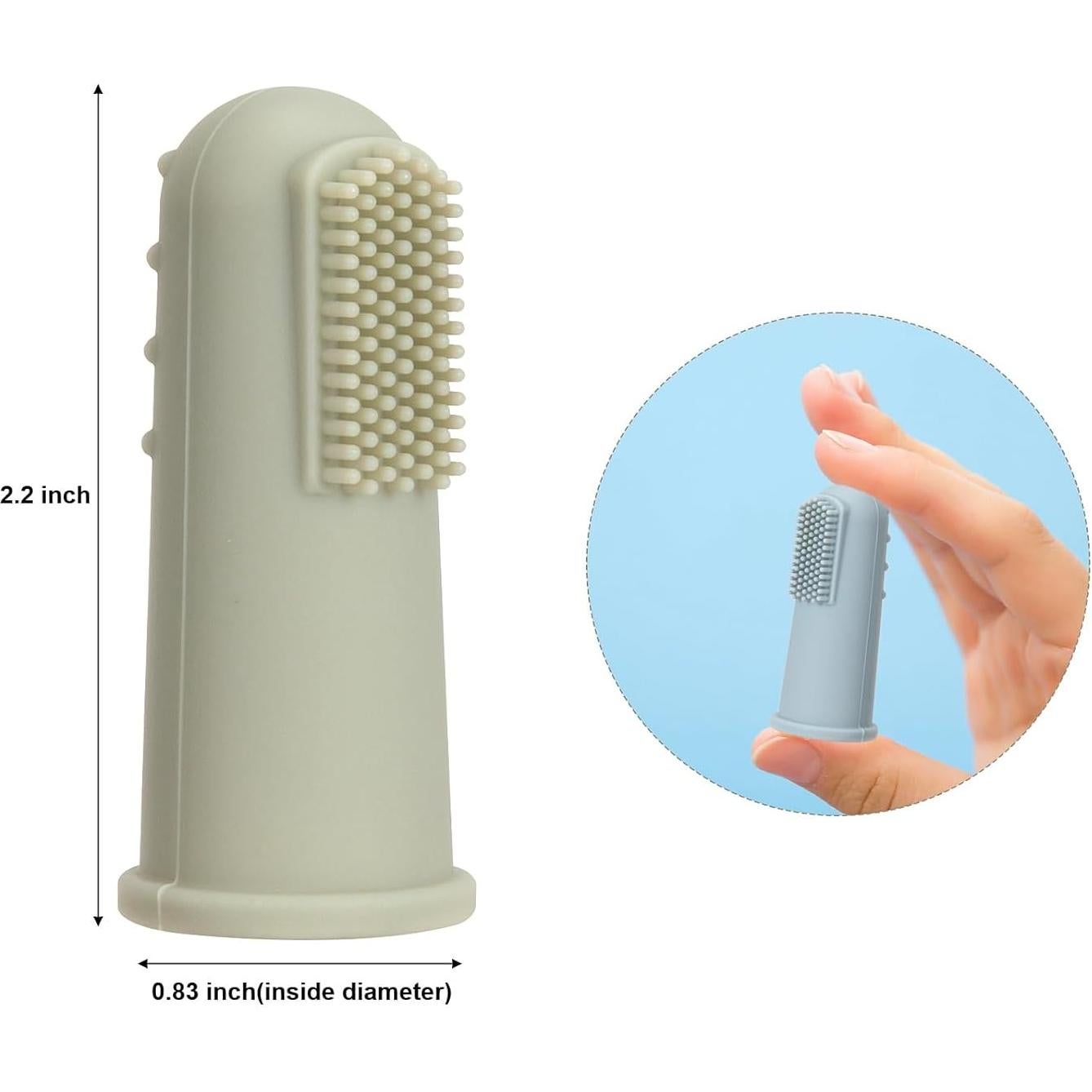 Cepillo de Dientes para Bebé Topgomes con Estuche - Silicona Grado Alimenticio, Paquete de 2