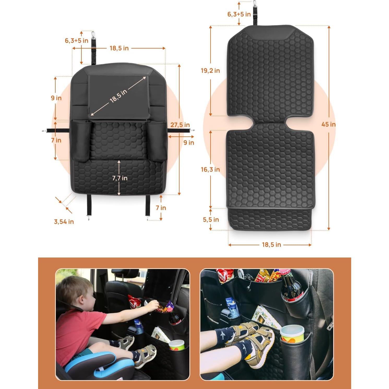 Organizador de Asiento Trasero Owleys - Cuero Sintético Negro