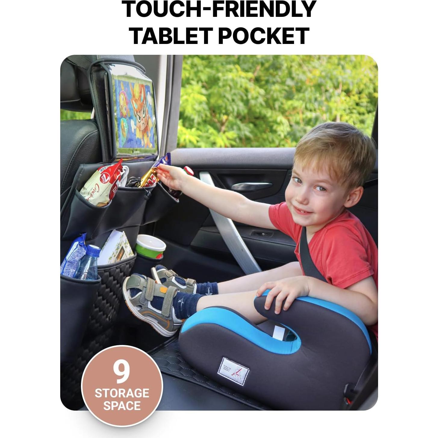 Organizador de Asiento Trasero Owleys - Cuero Sintético Negro