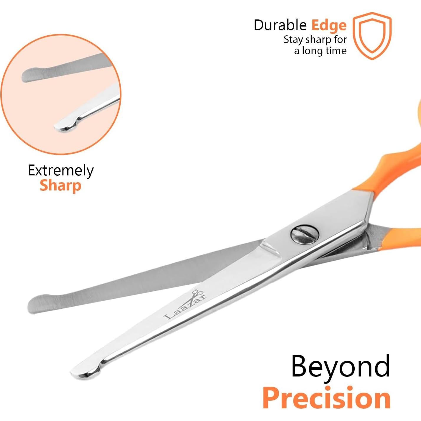 Tijeras para Perros Laazar Redondeadas Acero Inoxidable 7.6 cm