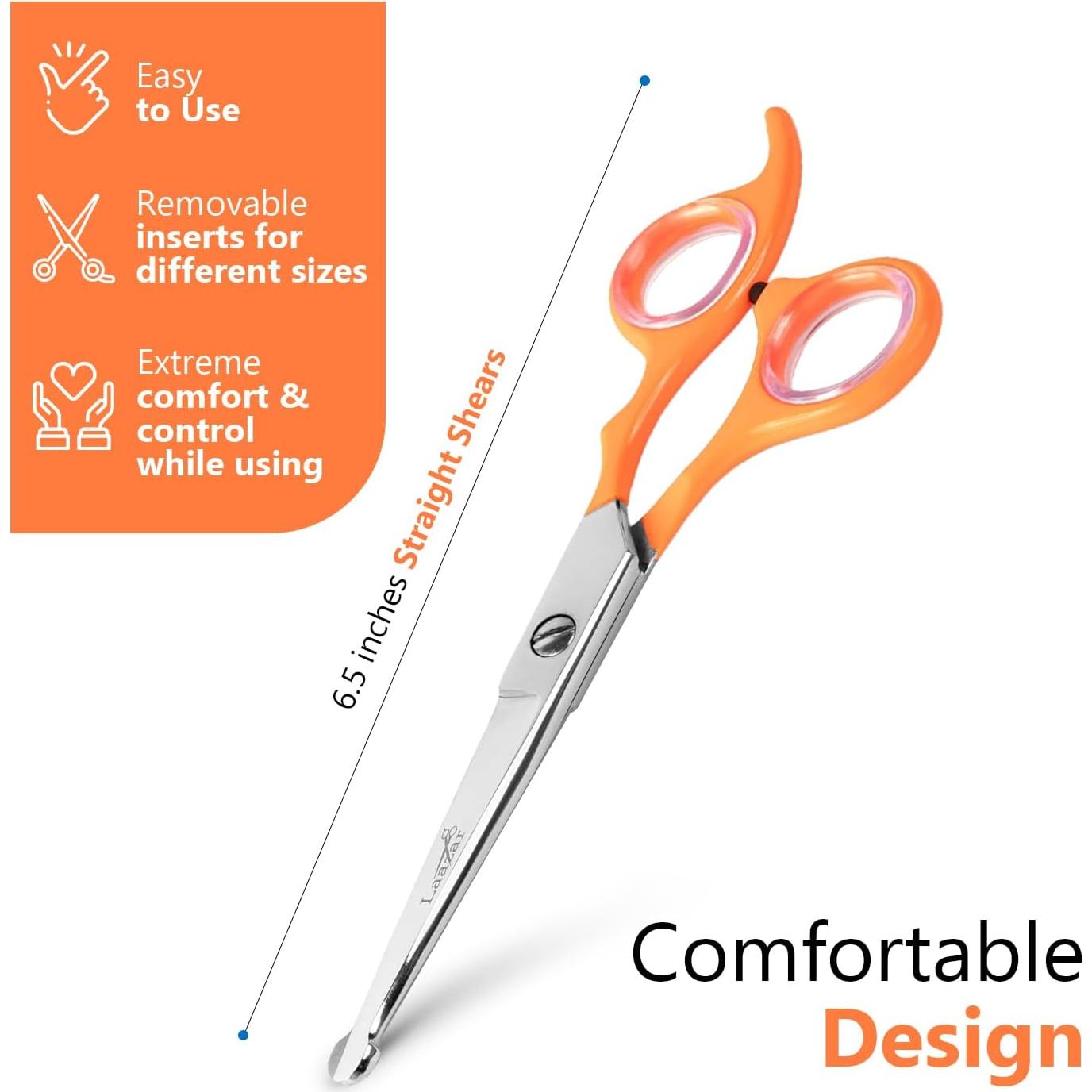 Tijeras para Perros Laazar Redondeadas Acero Inoxidable 7.6 cm