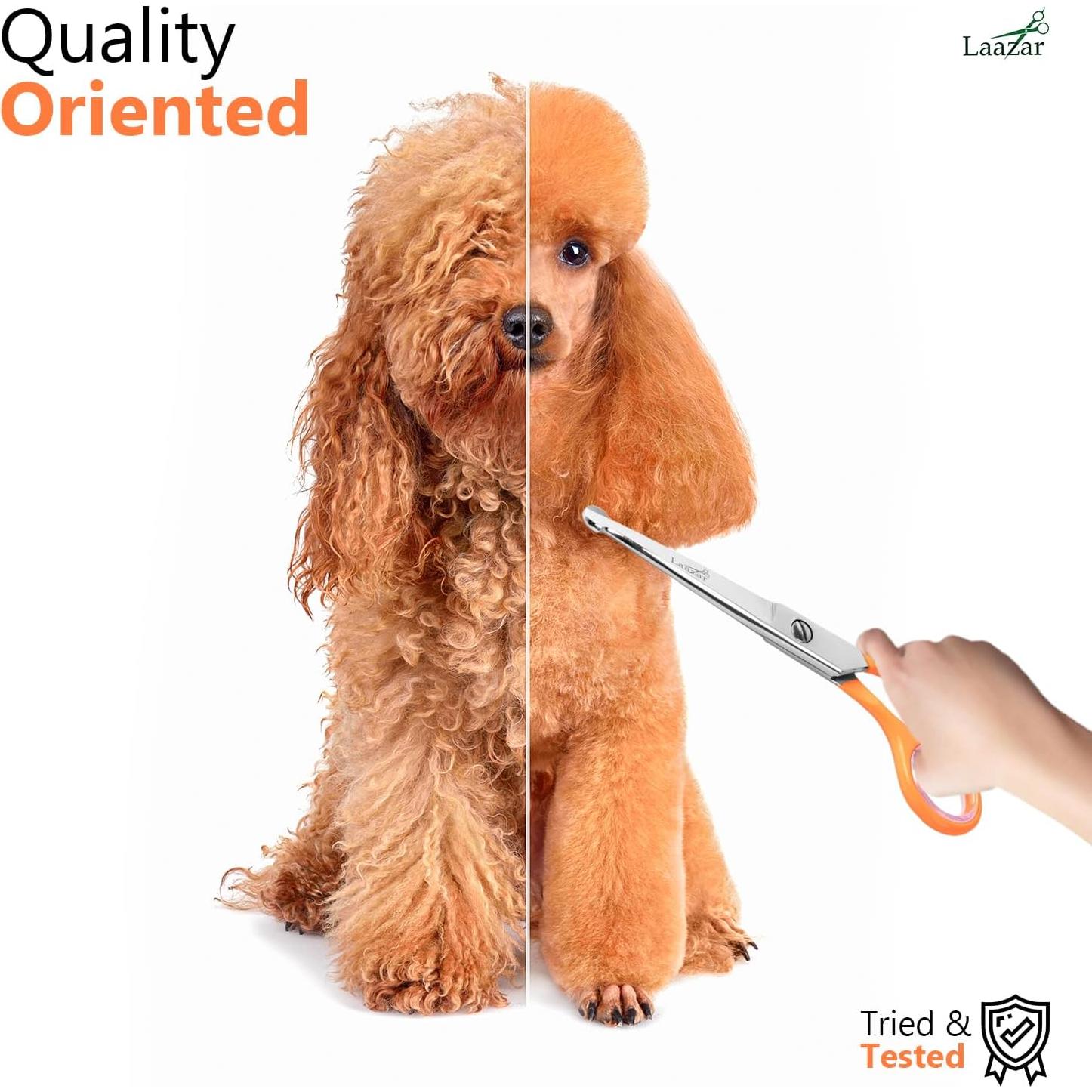 Tijeras para Perros Laazar Redondeadas Acero Inoxidable 7.6 cm