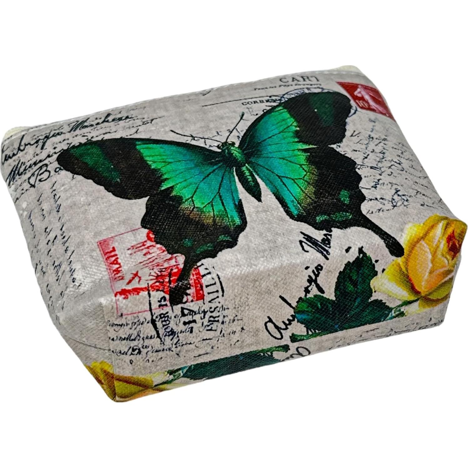 Monedero Mariposa Evenchae Verde Esmeralda Cuero PU 12x8 cm