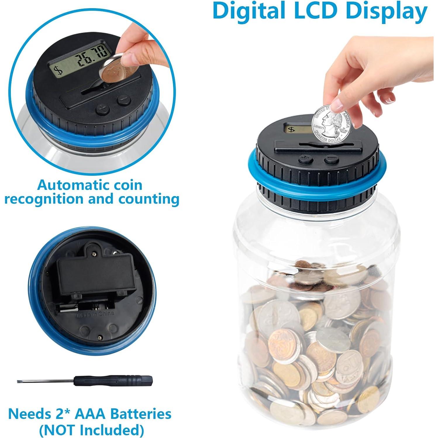 Banco de Ahorro Digital Totola 1.8L con Pantalla LCD Azul