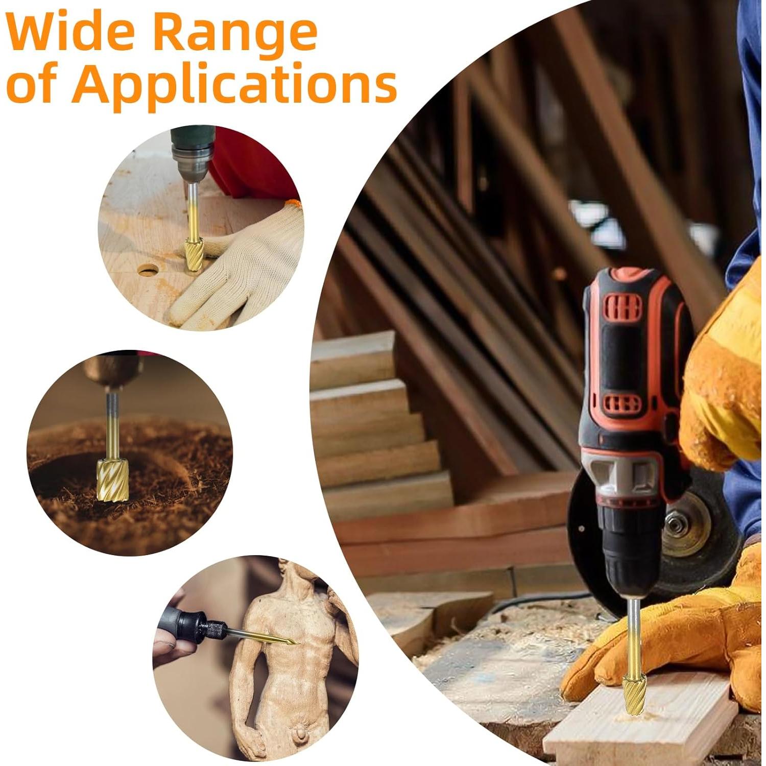 Juego de Puntas de Tallado HSS 10 Piezas 3mm para Carpintería