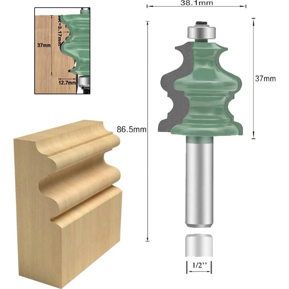 Juego de Brocas de Router LEATBUY 10 Pcs Carburo 12.7mm