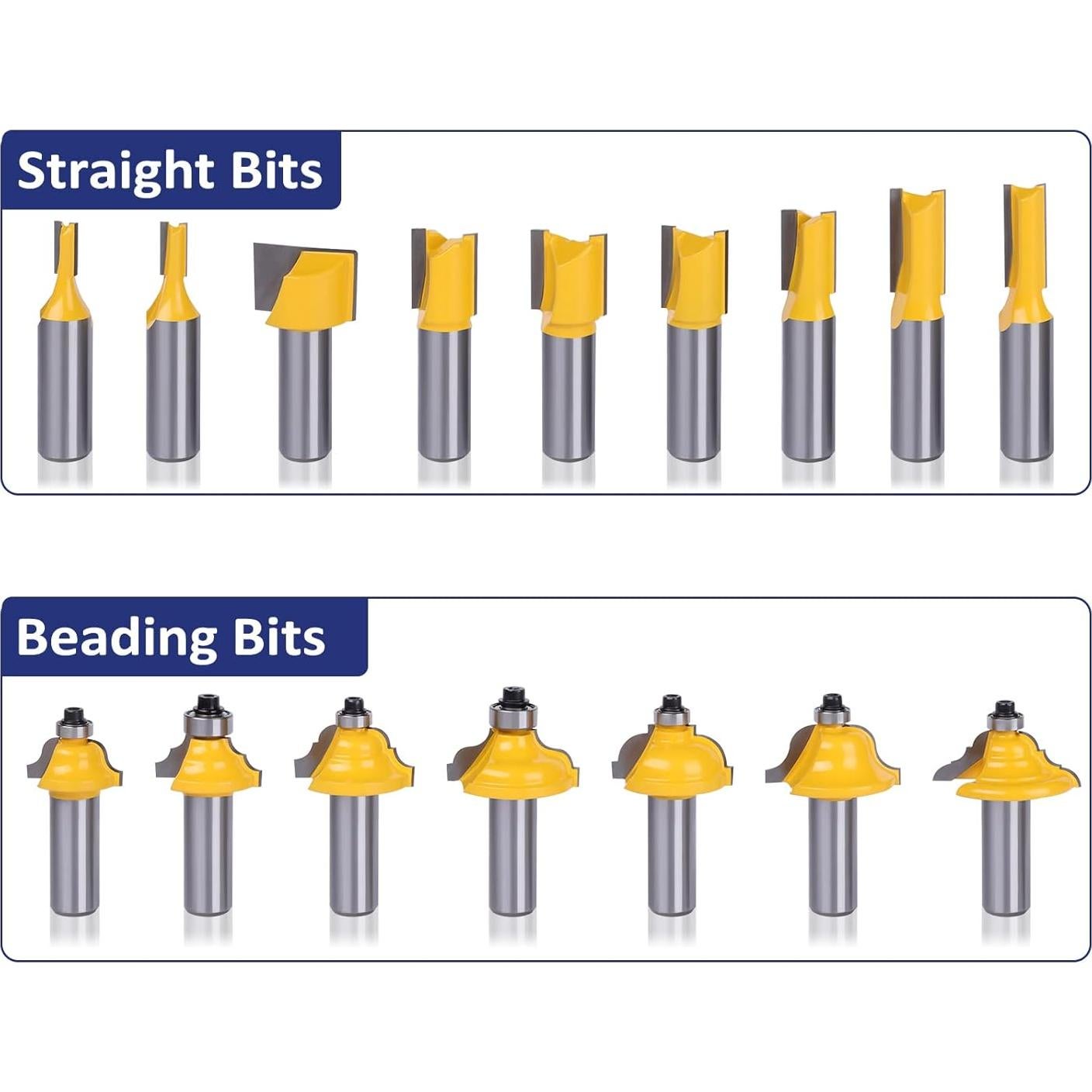 Juego de 70 Piezas de Brocas de Router MNA con Mango 1.27 cm