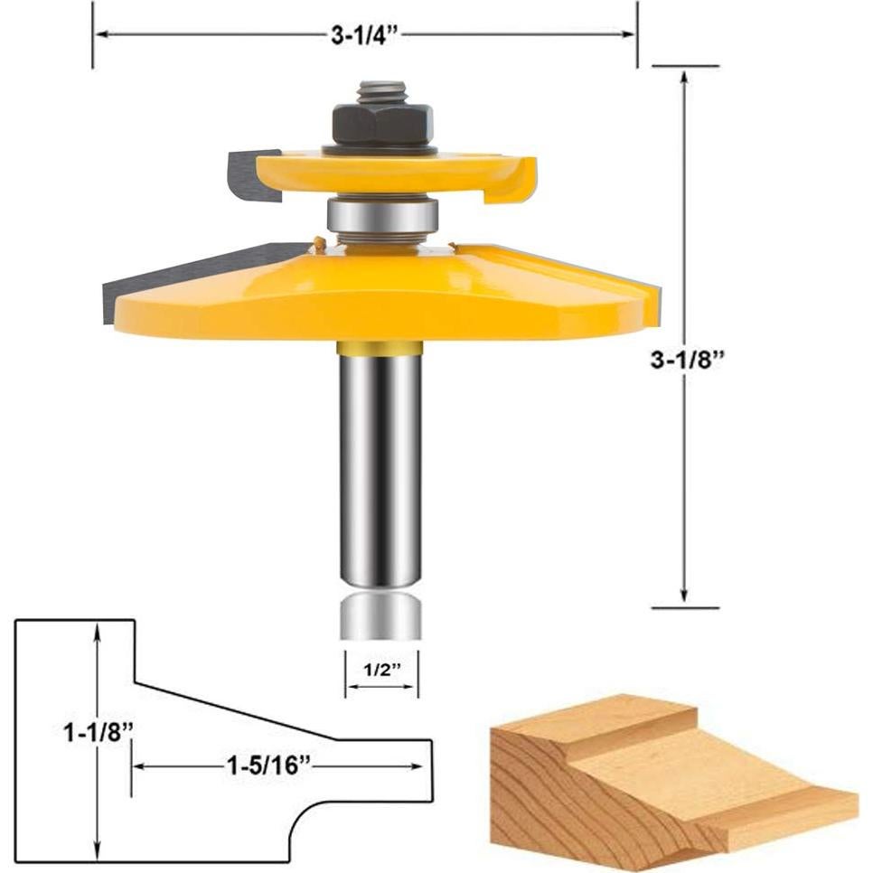 Juego de Brocas de Router OLETBE 3 Pcs 12mm Carburo
