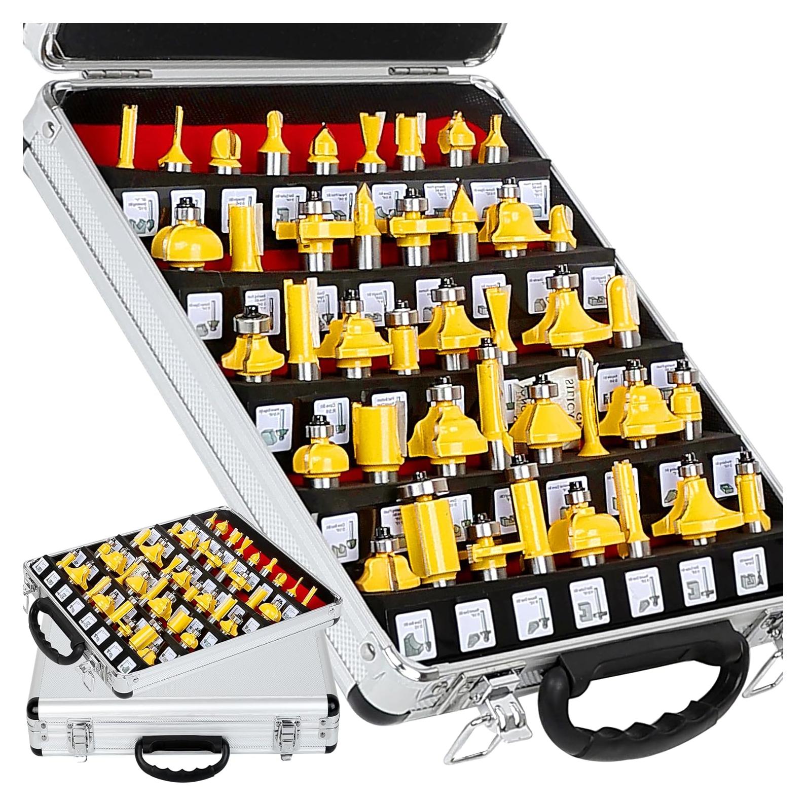 Juego de Brocas de Router LEATBUY 41 PCS 12.7 mm Carburo