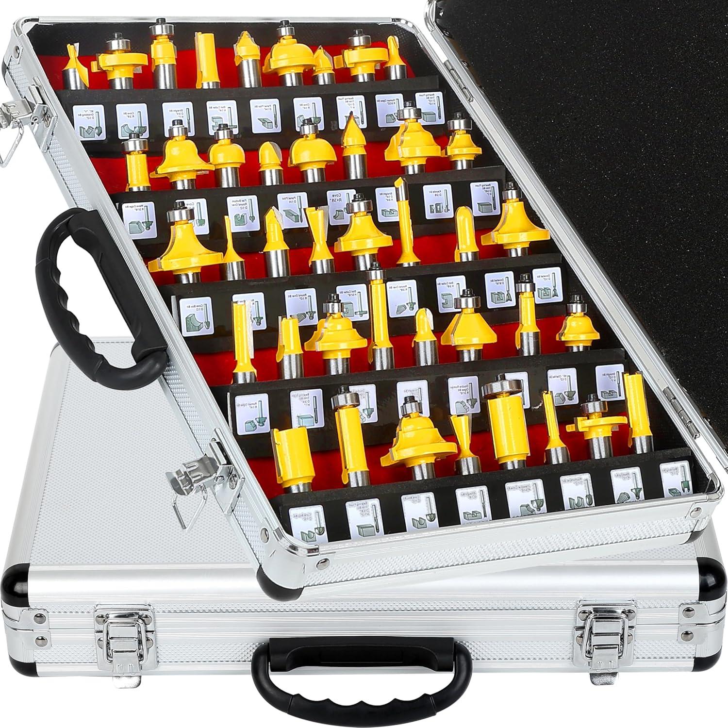 Juego de Brocas de Router LEATBUY 41 PCS 12.7 mm Carburo