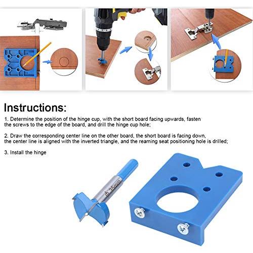 Kit de Plantilla de Bisagra Oculta Hilitand 35mm - Herramienta de Carpintería