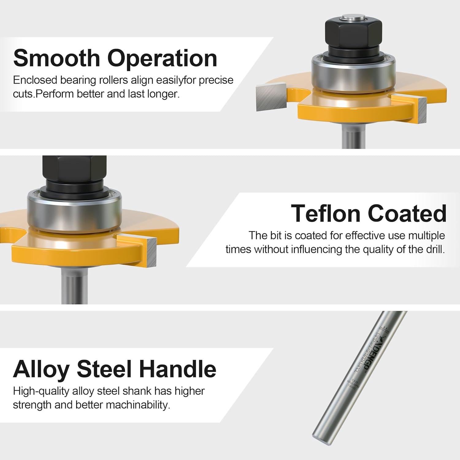 Cortador de Ranuras XDENGP 1/4" Carburo 2" para Router