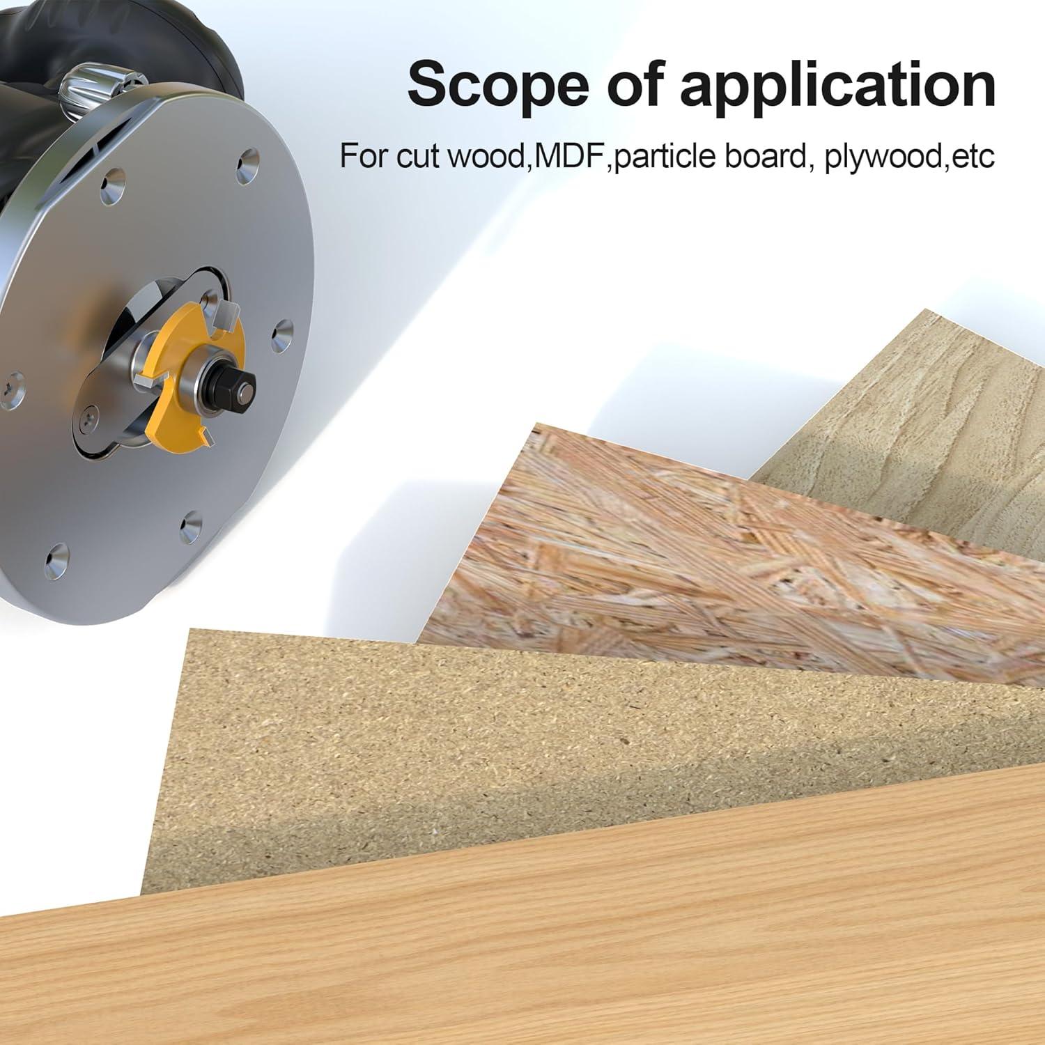 Cortador de Ranuras XDENGP 1/4" Carburo 2" para Router