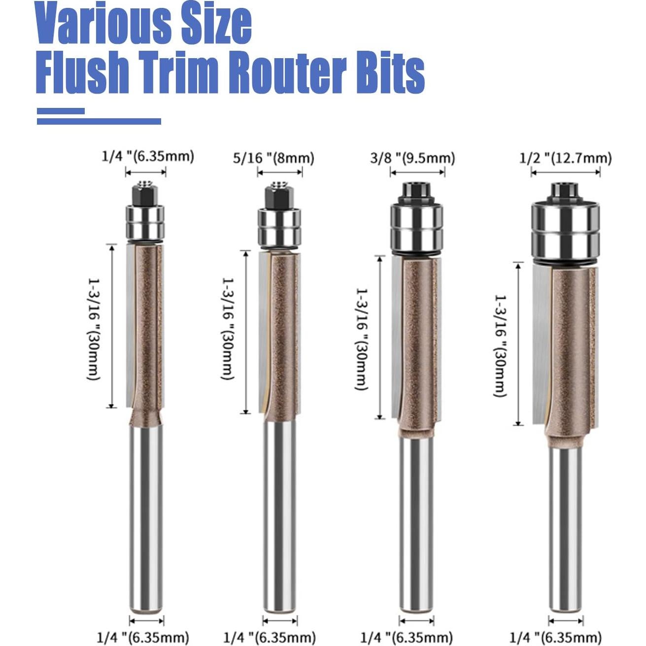 Juego de Brocas de Afilado Mesee 4 Pcs 6.35-12.7 mm Carburo