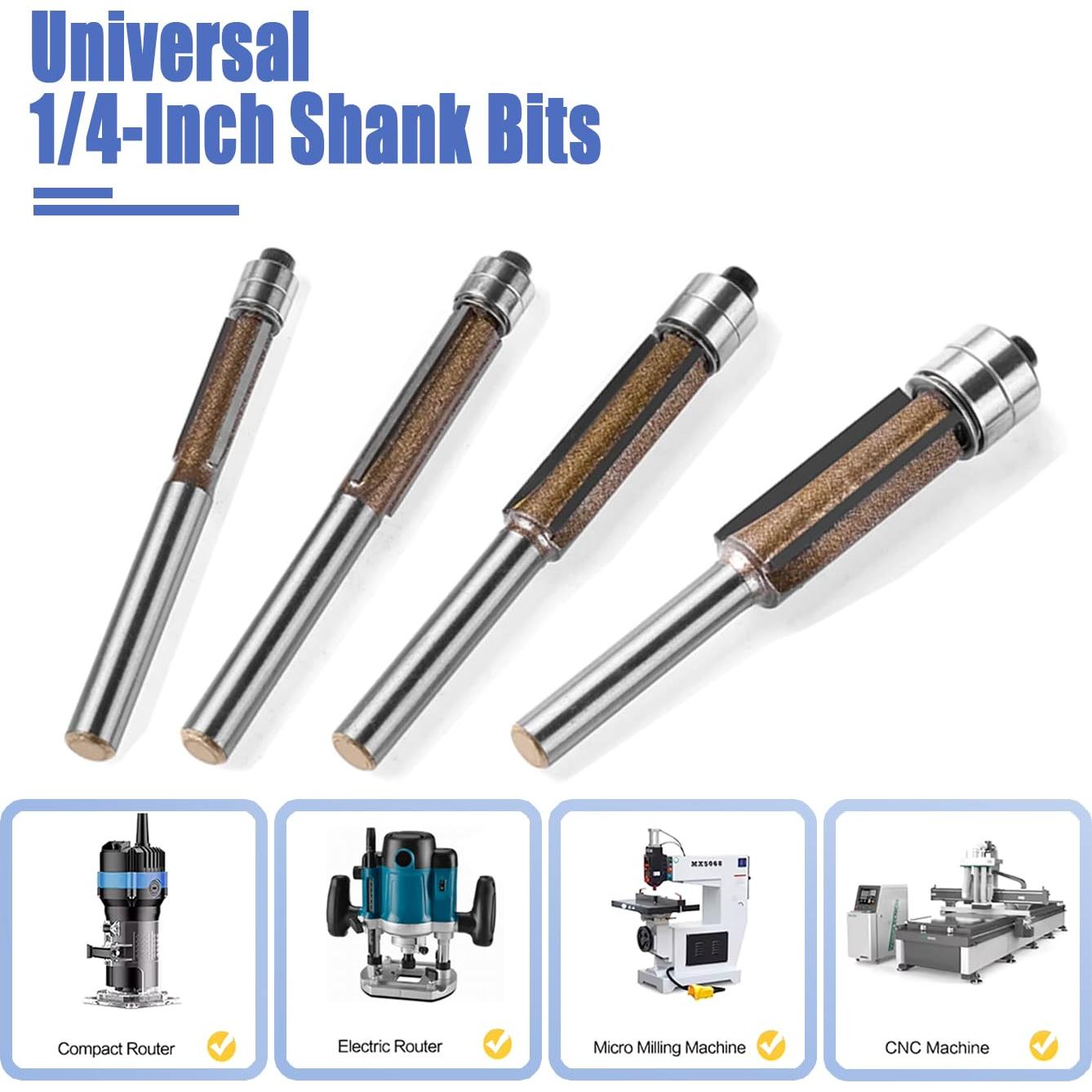 Juego de Brocas de Afilado Mesee 4 Pcs 6.35-12.7 mm Carburo