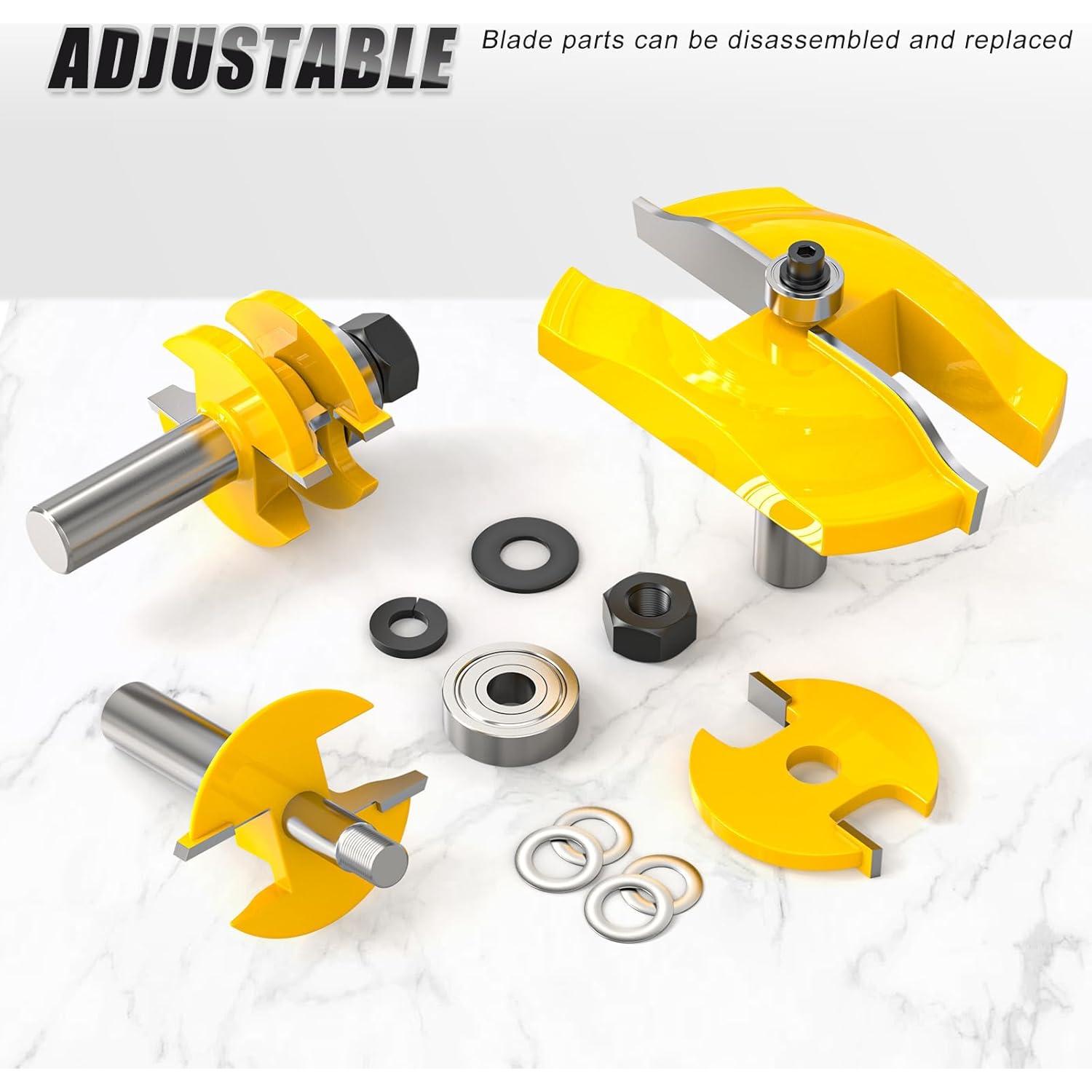 Juego de 3 Fresas para Puertas de Armario MEANLIN 1/2"