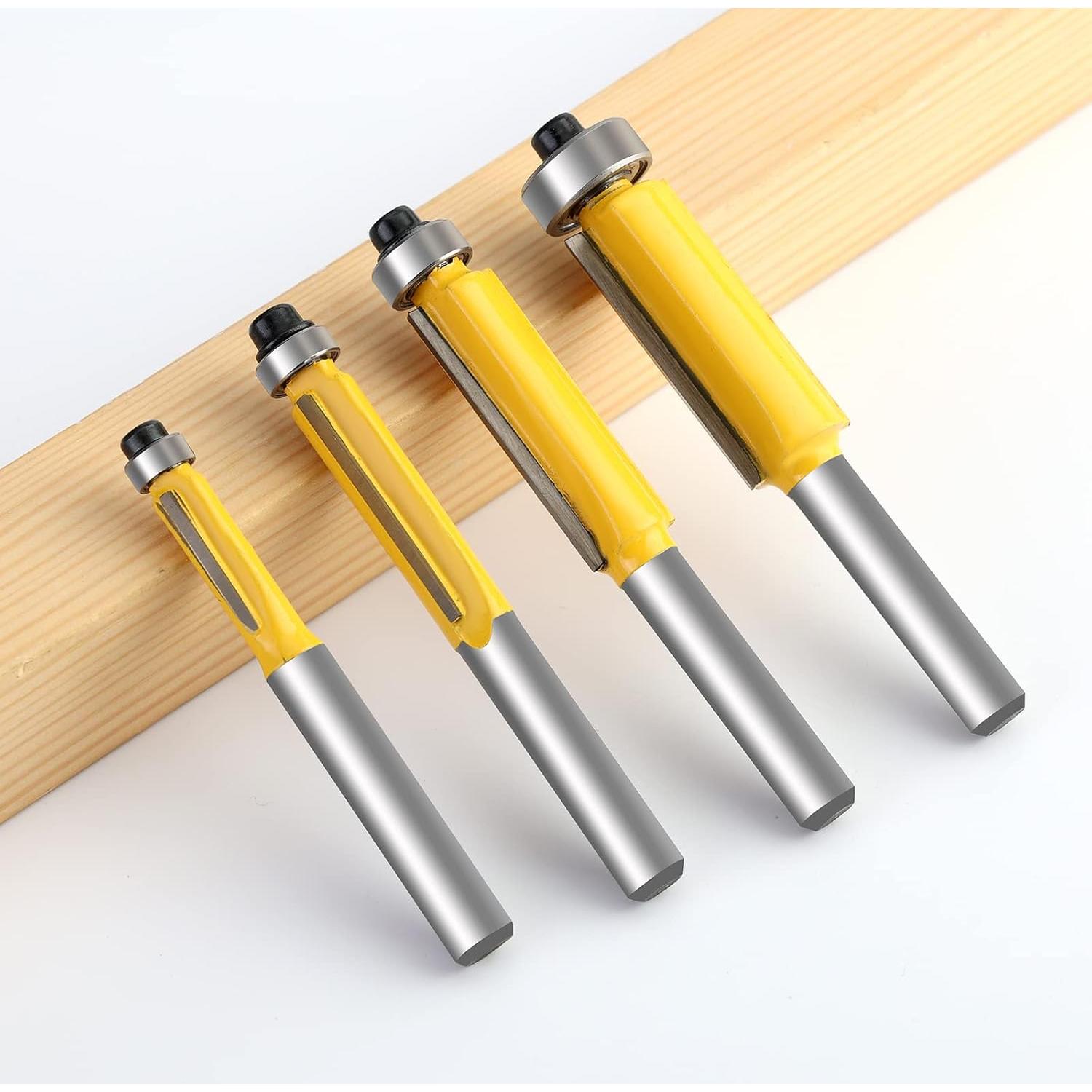 Juego de Fresas de Enrasado 4PCS Yueqing Zhongji 1/4"