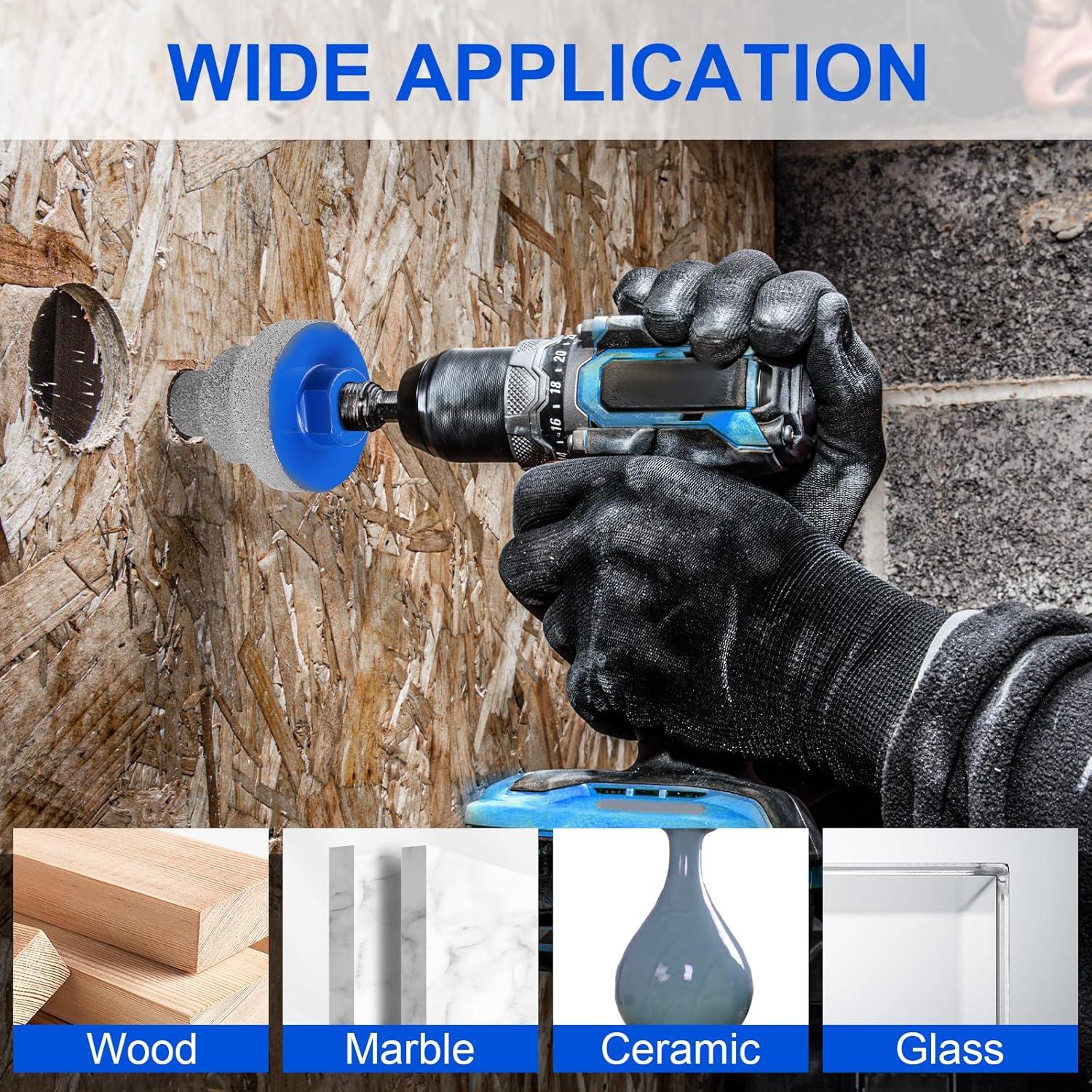 Juego de 2 Puntas de Chaflán Diamante YAKUHY 50mm para Azulejos