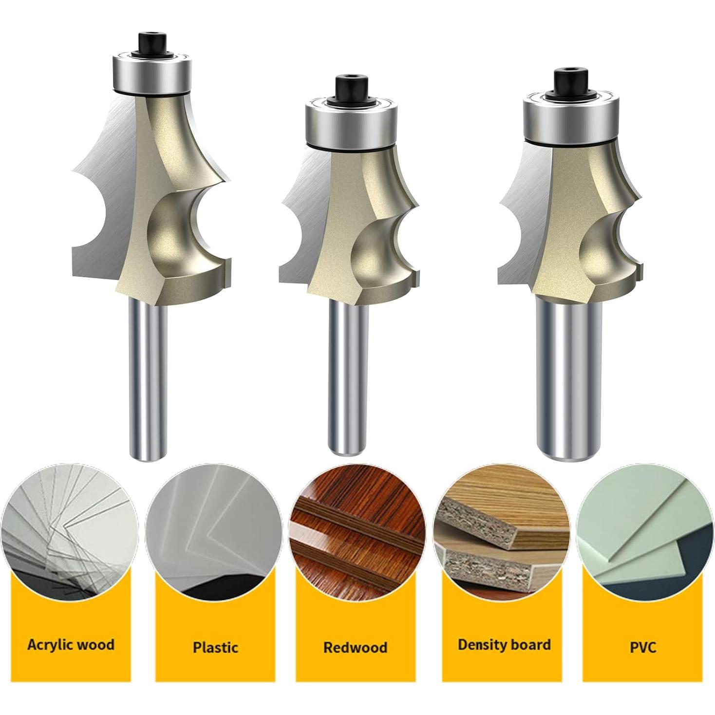 Bit de Router de Moldura ROOCBIT 1/4" Eje 12.7mm Diámetro