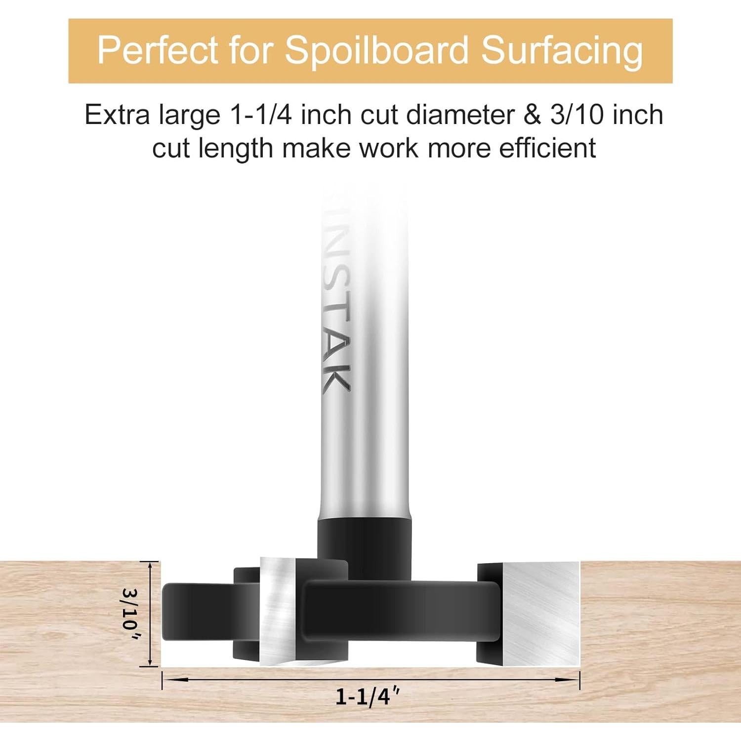 Fresa CNC Aplanadora BINSTAK 1/4" Shank 32mm Diámetro