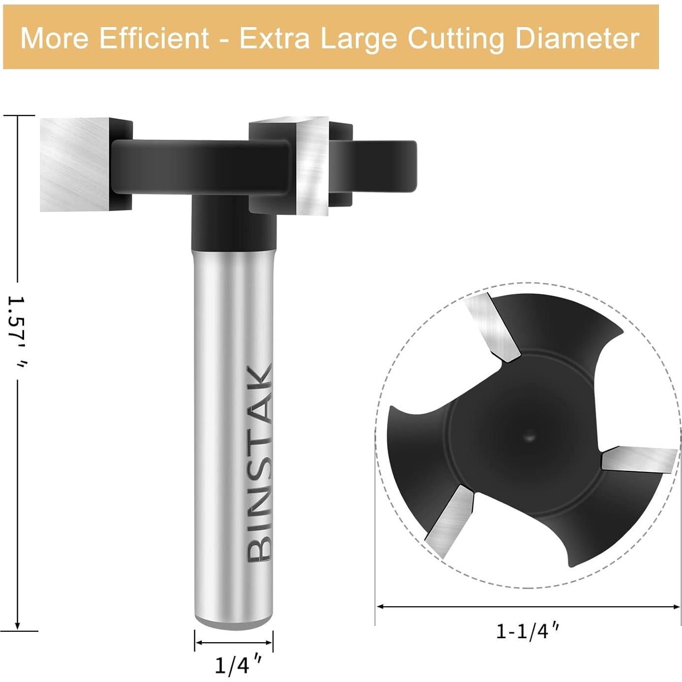 Fresa CNC Aplanadora BINSTAK 1/4" Shank 32mm Diámetro