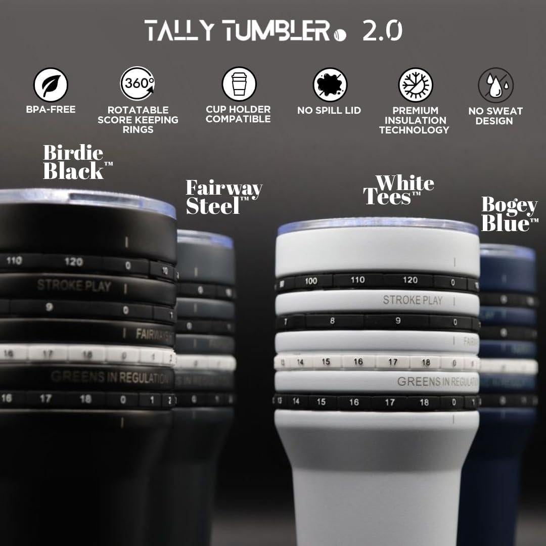 Tally Tumbler 30 Oz Negro Birdie Acero Inoxidable Aislado