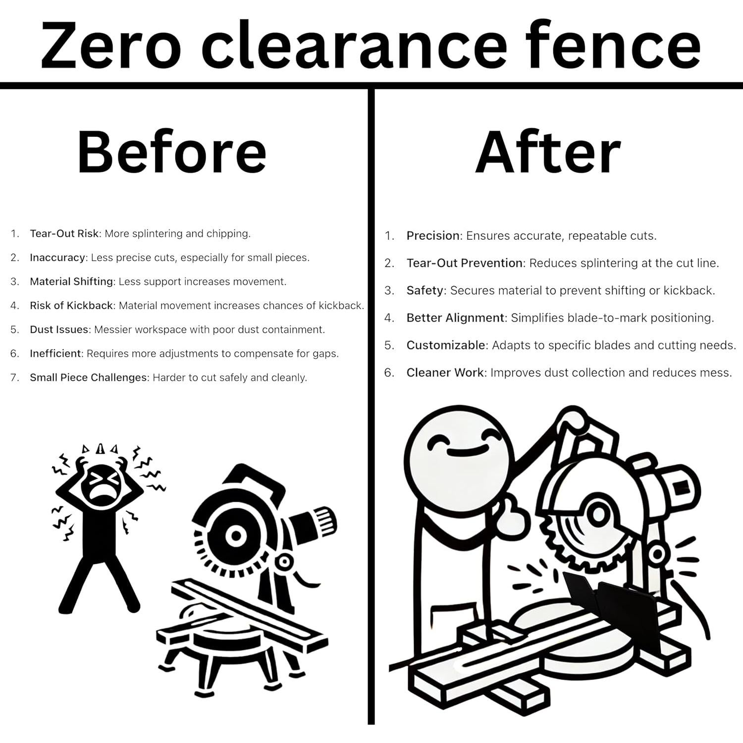 Cerca de Cero Clearance Carve Tech para Sierra Ingletadora DW716