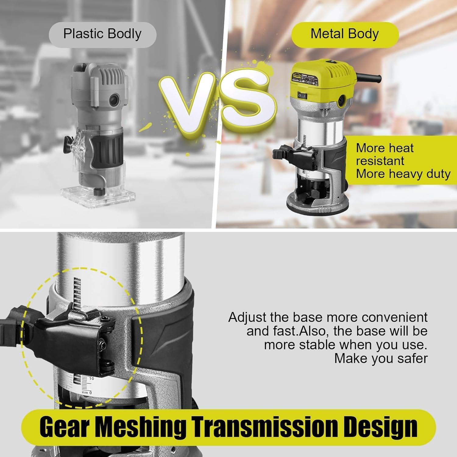 Router Eléctrico DEWINNER 710W 13000-33000 RPM 6 Velocidades