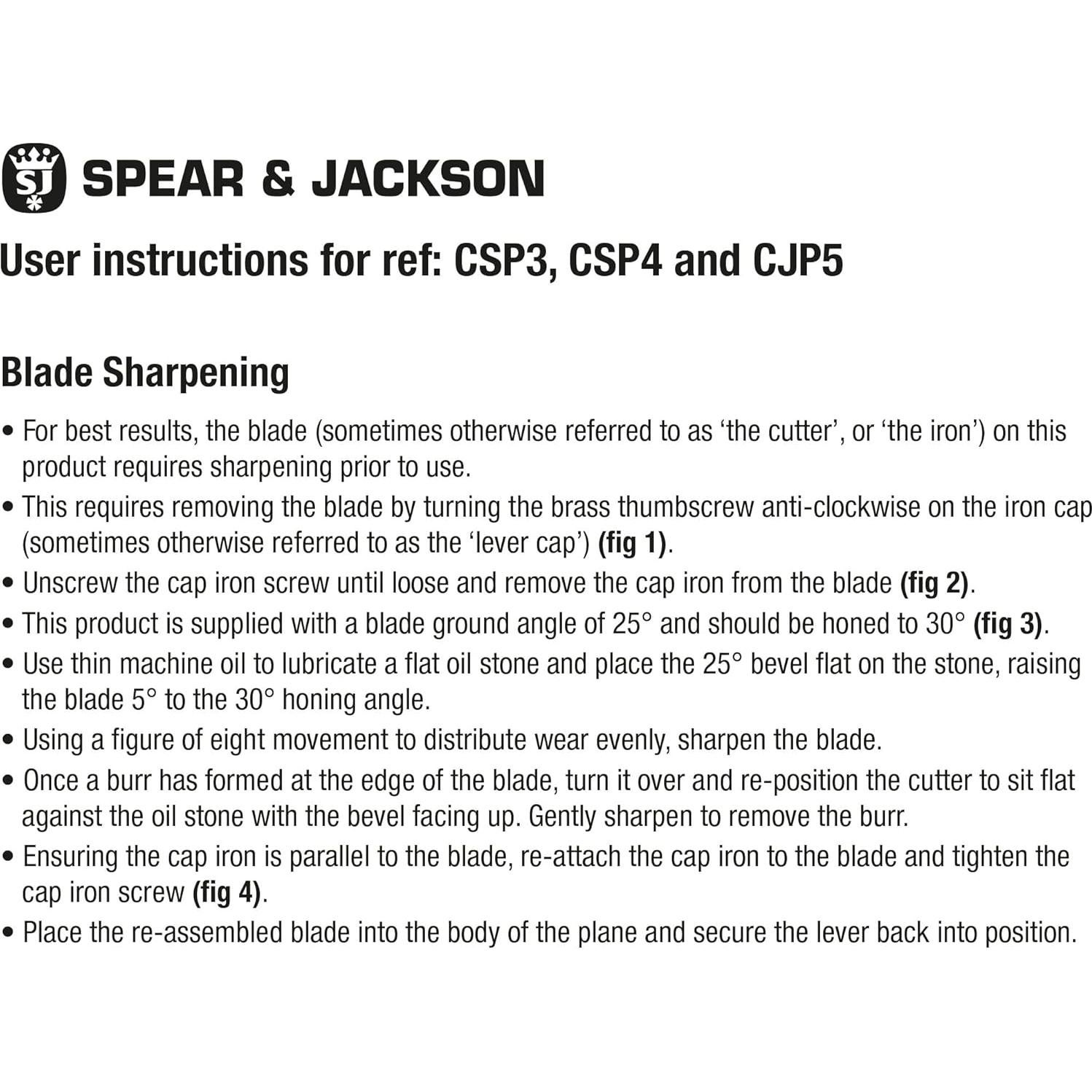 Plano de Carpintería Spear & Jackson CSP4 No. 4 248mm