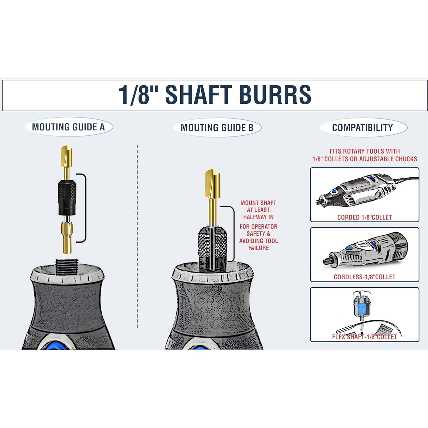 Juego de 20 Bits de Tallado en Madera Lukcase HSS Titanio 3.175mm