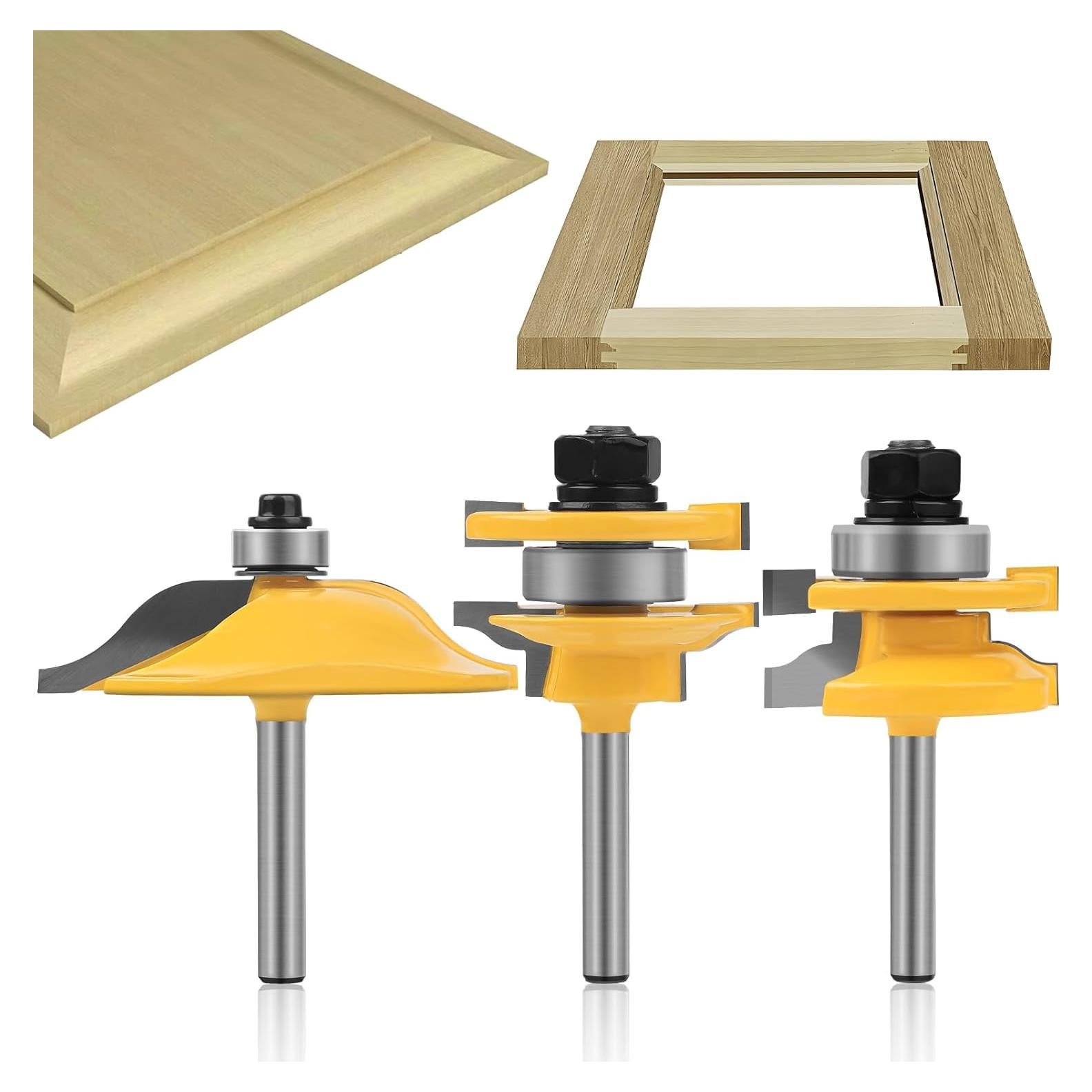 Juego de Brocas para Router 3PCS YQLBGPRJ 1/4" para Madera