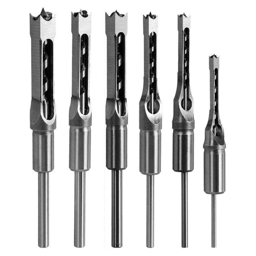 Juego de Brocas de Cincel de Mortaja Dele HSS 6 Piezas