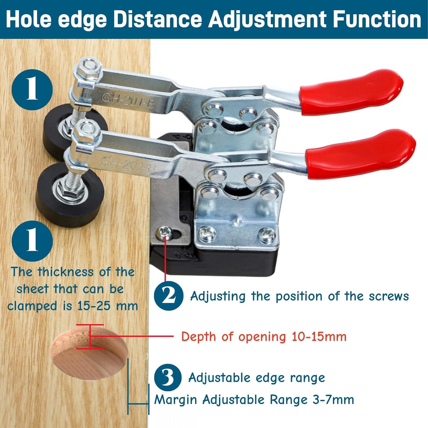 Plantilla de bisagra oculta Acshio 35 mm ajustable para madera