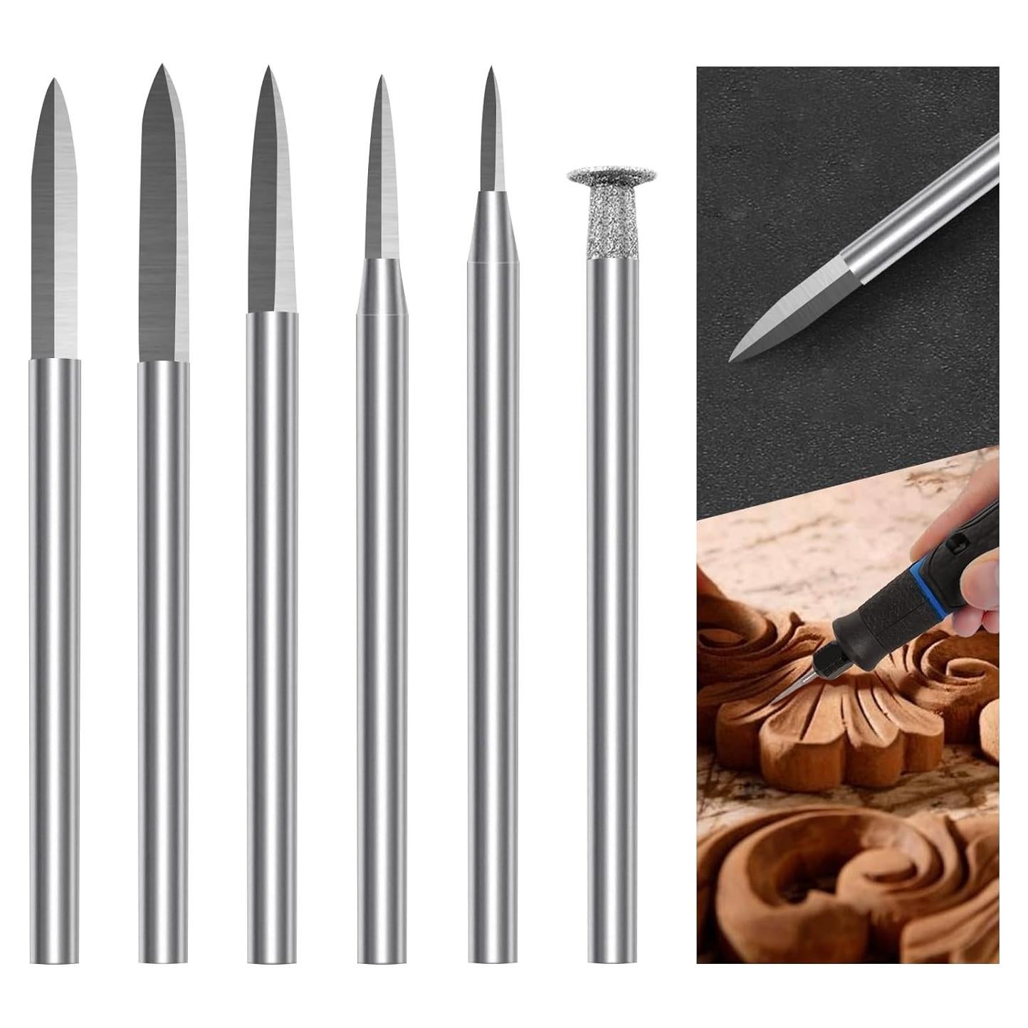 Juego de 6 Brocas para Tallado en Madera CHINA 2-2.6 mm